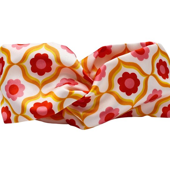 Twist Satin Floral Headband - Picture 4 of 4